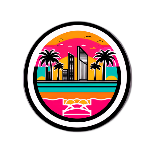 Emblema Inter Miami con un Tramonto di Miami