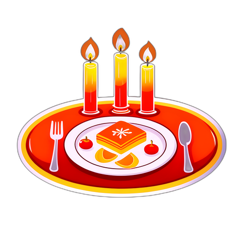 Stilisiertes Abendessen mit Kerzenlicht