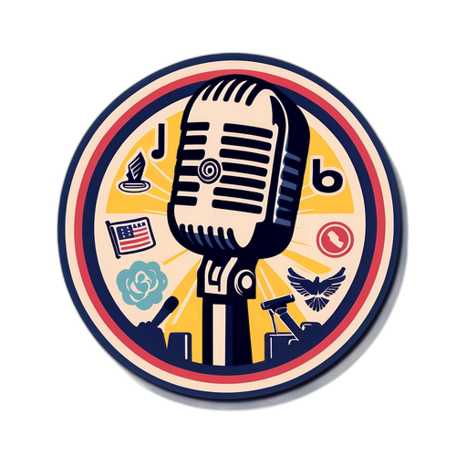 Vintage Microphone Journalism Sticker