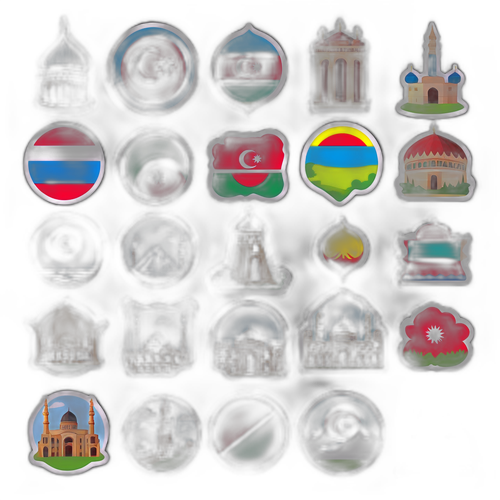 Zestaw naklejek z symbolami Azerbejdżanu