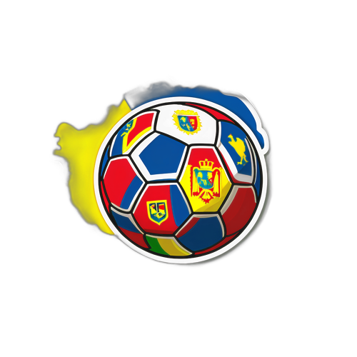Sticker tematic fotbal cu minge românească