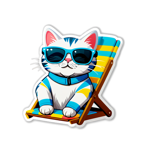 Chat Cool en Vacances