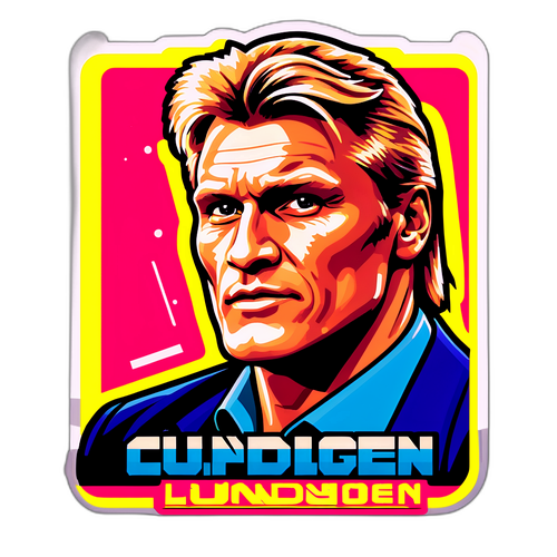Retro-sticker av Dolph Lundgren