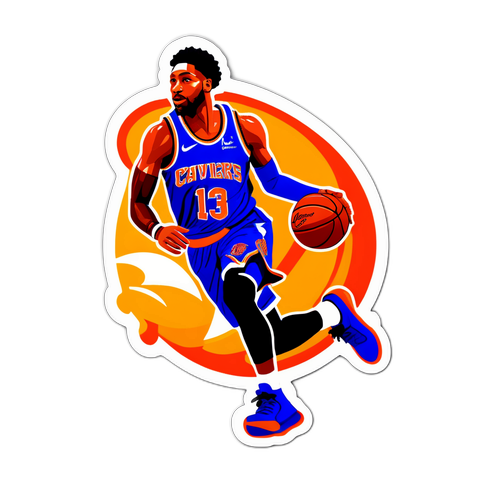 Autocollant d'un joueur des Knicks en action