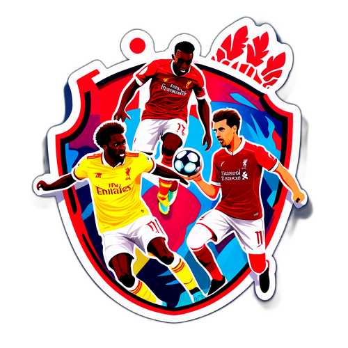 Autocolant artistic cu jucători de la Arsenal și Liverpool