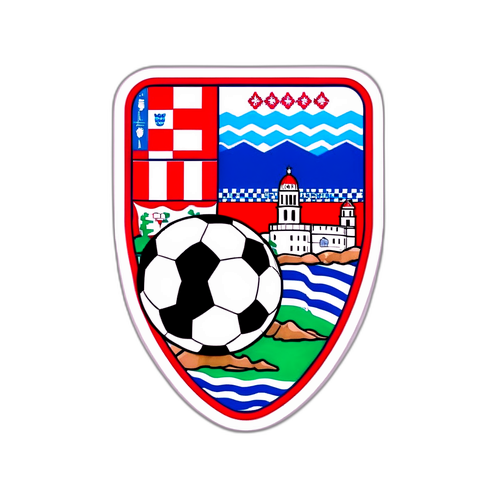 Sticker ya Gibraltar na Mpira wa Miguu kwa Mtindo wa Croatia