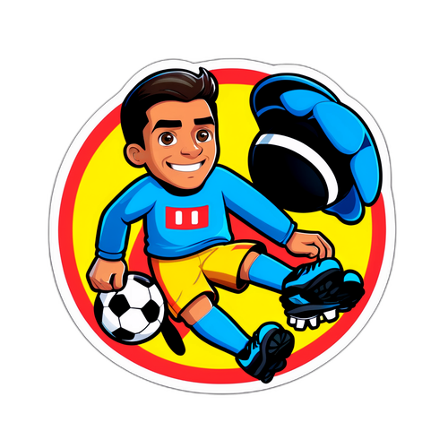 Divertido Sticker de Fútbol