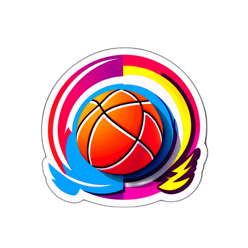 Sticker ng Pagsasama ng Basketball at Football