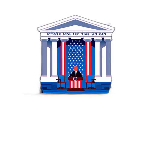 Een dynamische illustratie van de State of the Union 2026