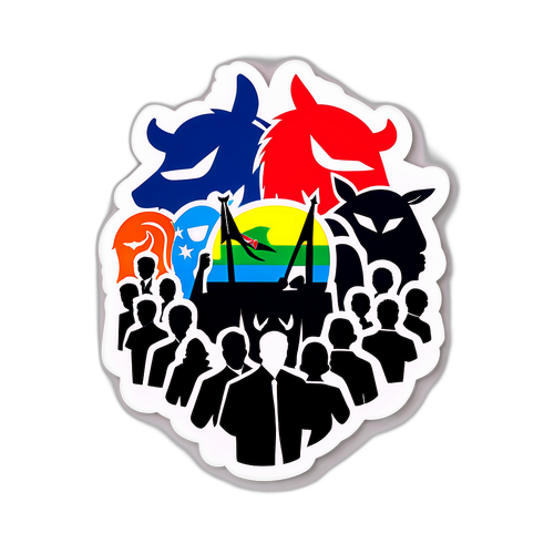 Силуэт демократов с призывом к единству и разнообразию