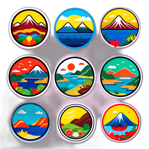 제주도 풍경 스티커 디자인
