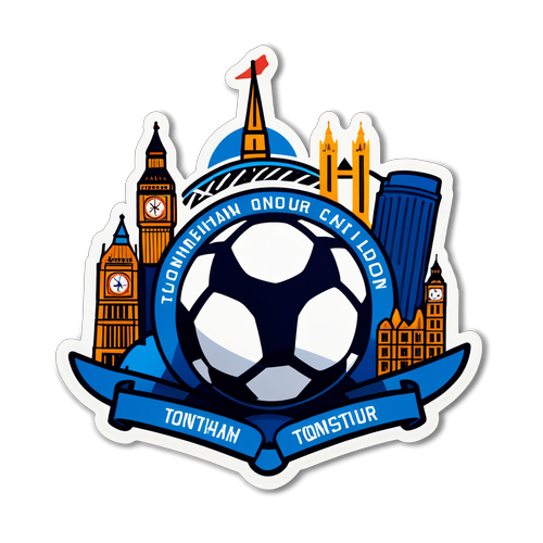 Unleash Your Spurs Pride: Iconic Tottenham Crest Sticker with London’s Landmarks!