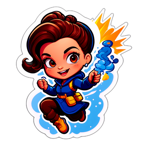 Autocollant d'Arianne Fusée en pleine action