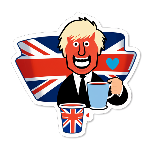 Humoristisk Boris Johnson Med Britiske Ikoner