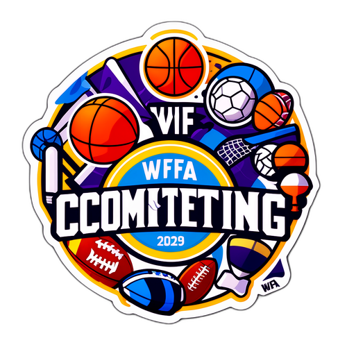 Stiker Logo WFA dengan Ikon Olahraga