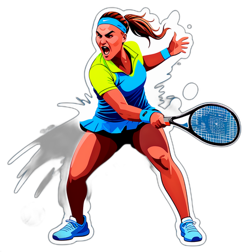 Sticker av Aryna Sabalenka i dynamisk rörelse