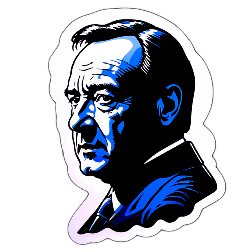 Un autocollant représentant Kevin Spacey en silhouette