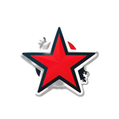 Дизайн наклейки с красной звездой и флагом