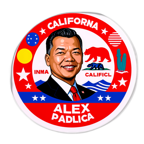 Alex Padilla z flagą Kalifornii