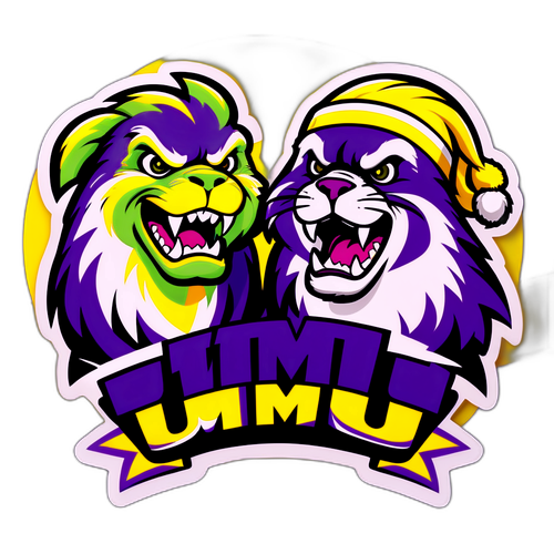 High-Energy Mascot Face-Off Graphic