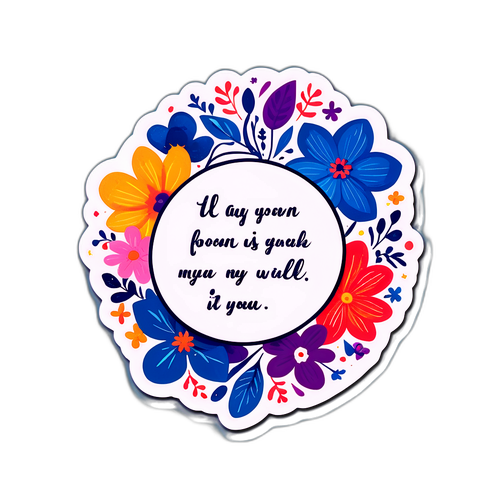 Motivational Sticker met Bloemen