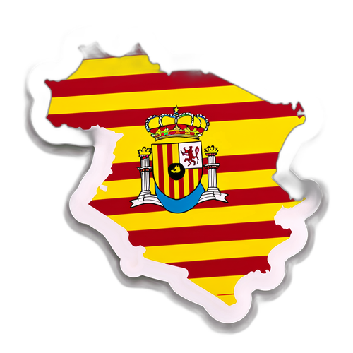 Χάρτης της Καταλονίας με τη σημαία της Καταλονίας