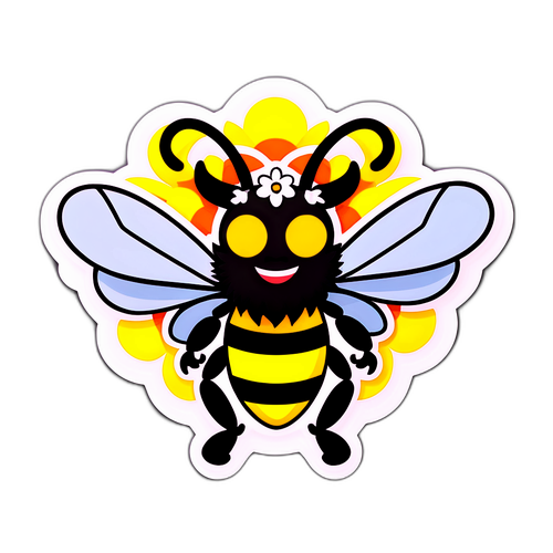 Whimsical Bee Sticker