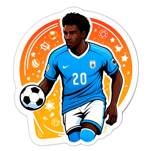 Serin Portre Futbolcu Stickeri