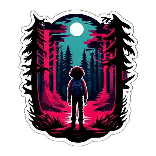 Monster från Stranger Things i en skrämmande mörk skog