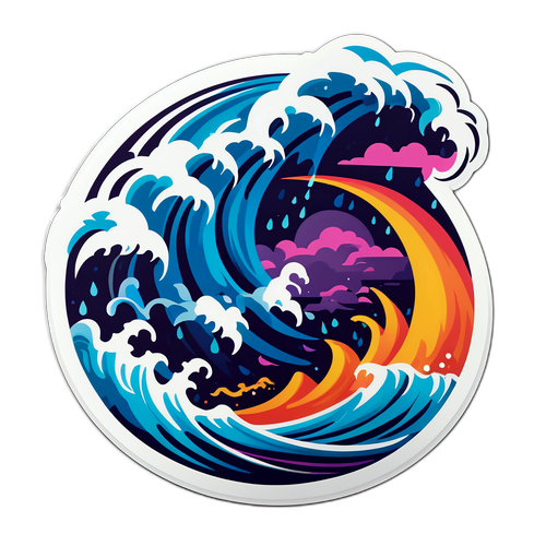 तूफानी मौसम का स्टिकर