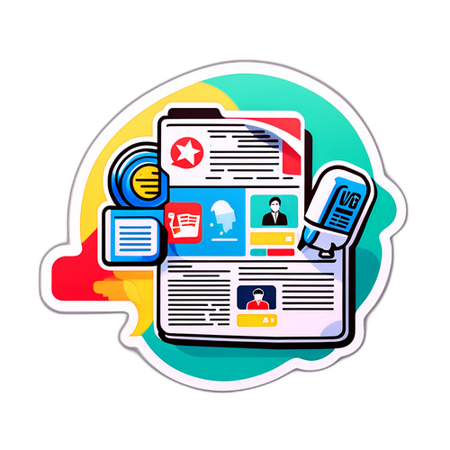 Disenyong Sticker para sa mga Mahilig sa Balita