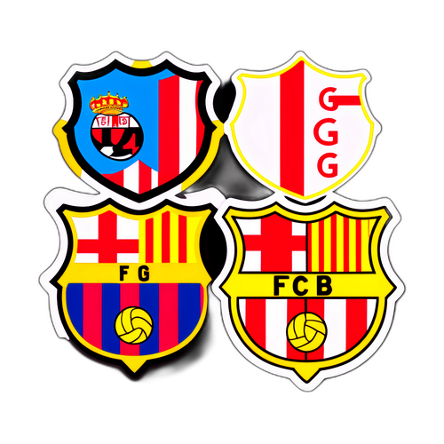 바르셀로나와 지로나 팬을 위한 스티커
