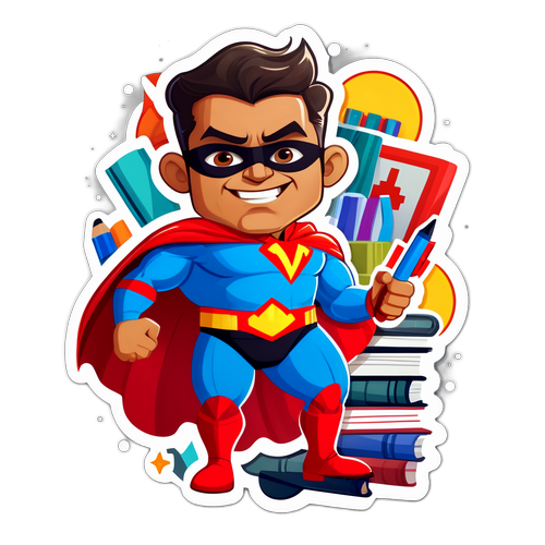 Caricatura de Eduardo Franco como Super-Herói dos Estudos