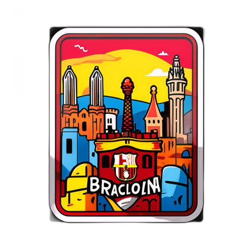 Стикер с символическим изображением Барселоны