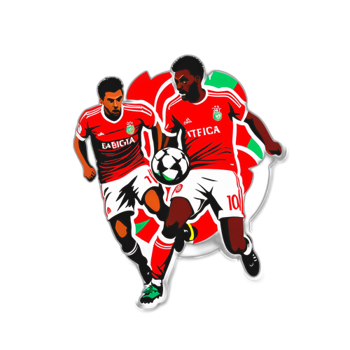 Sticker cầu thủ Sporting và Benfica tranh bóng trong trận derby