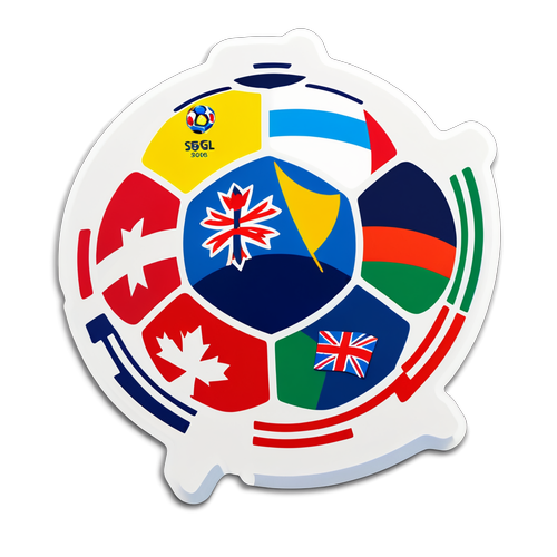 Fira Nations League! En Sticker Som Hyllar Fotbollens Mångfald Med Bollar Och Flaggor!