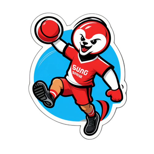 Humorystyczny wizerunek maskotki Samsunspor na boisku