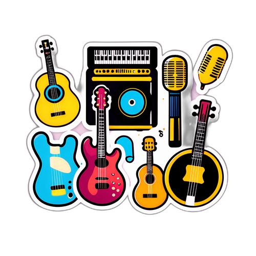 귀여운 악기 스티커