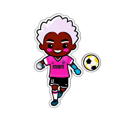 インターミアミのジャージを着たキャラクターのサッカーのデザイン