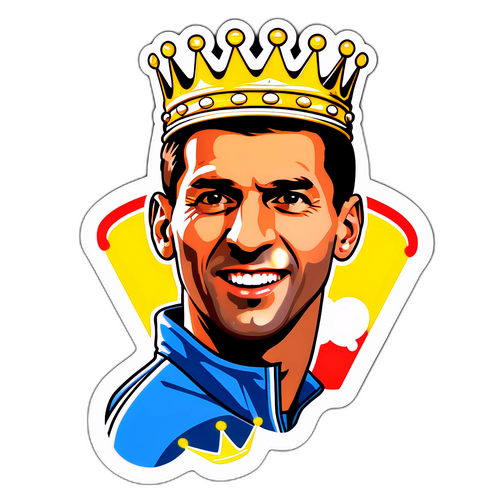 Sticker divertido de Djokovic con una corona