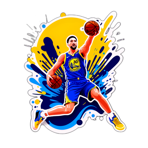 Sticker ni Klay Thompson na Tumitira ng Jump Shot
