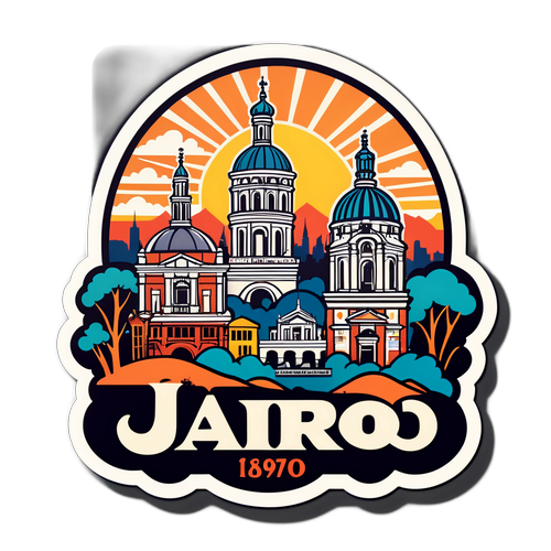 Retro suunnittelusticker Jaro historiallisin elementein