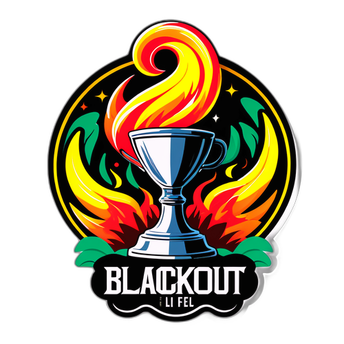 Hình ảnh biểu tượng của chiếc cúp Blackout Long An cùng các cầu thủ