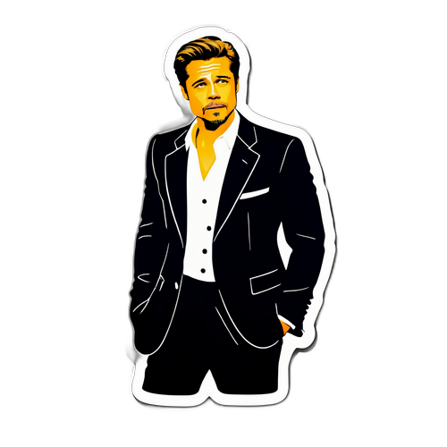 Silhouette Iconique de Brad Pitt en Costume
