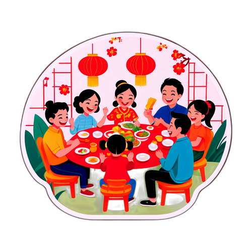 家庭团聚的温馨春节