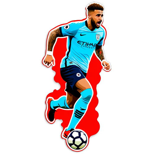 Desain Stiker Bergaya Menangkap Aksi Kyle Walker