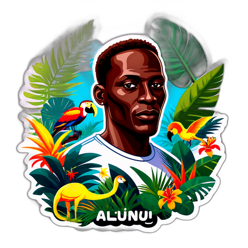 Μυστική αυτοκόλλητη ετικέτα του Αλιού Ντιένγκ σε τροπικό περιβάλλον