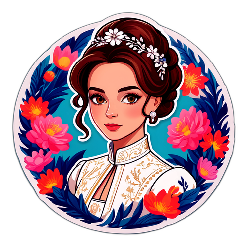 Elegancka Aleksandra Kwaśniewska w otoczeniu kwiatów