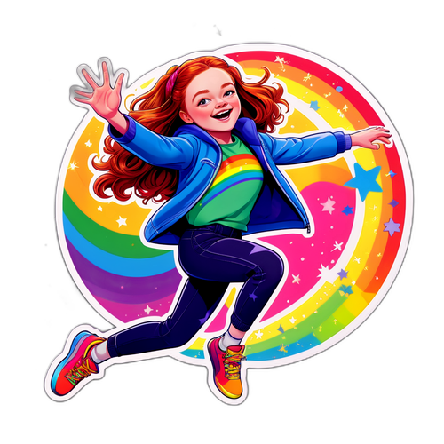 Adesivo di Sadie Sink in Azione