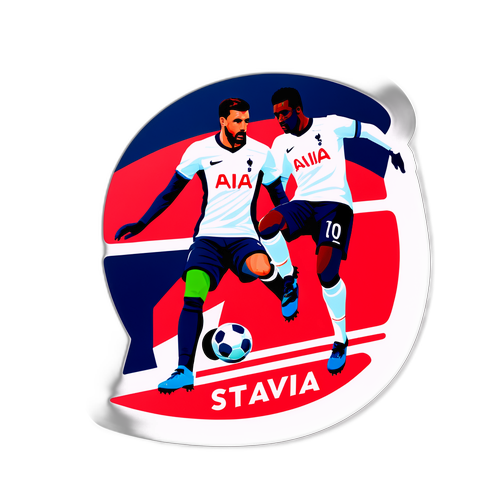 Dynamisches Sticker eines Fußballspiels zwischen Tottenham und Slavia Prag